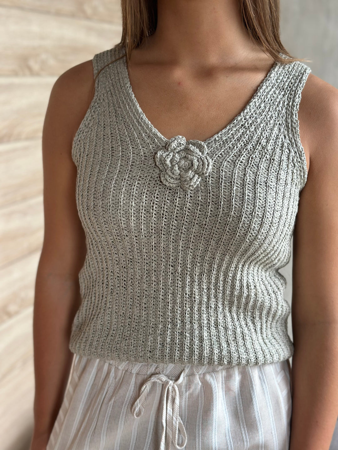 The Rosette V-Neck Tank