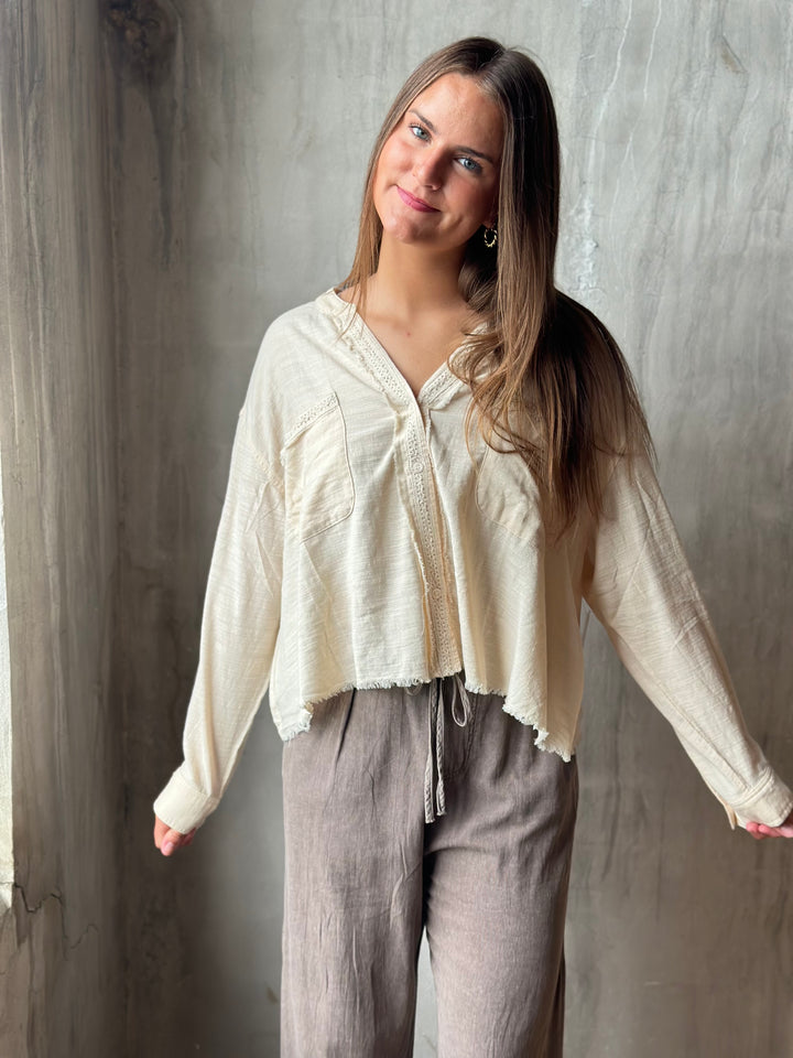 The Delia Lace Trim Top