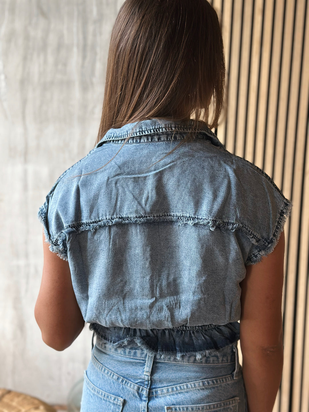 The Eden Denim Crop Shirt