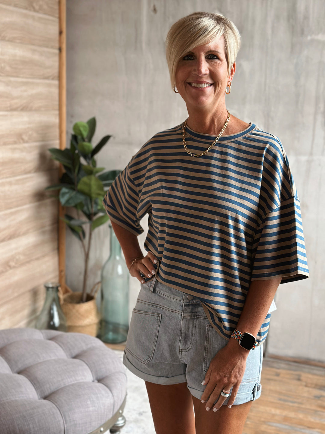 Tommy Oversized Stripe Tee