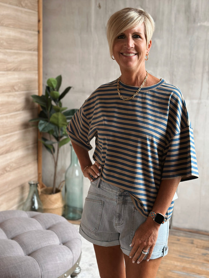 Tommy Oversized Stripe Tee