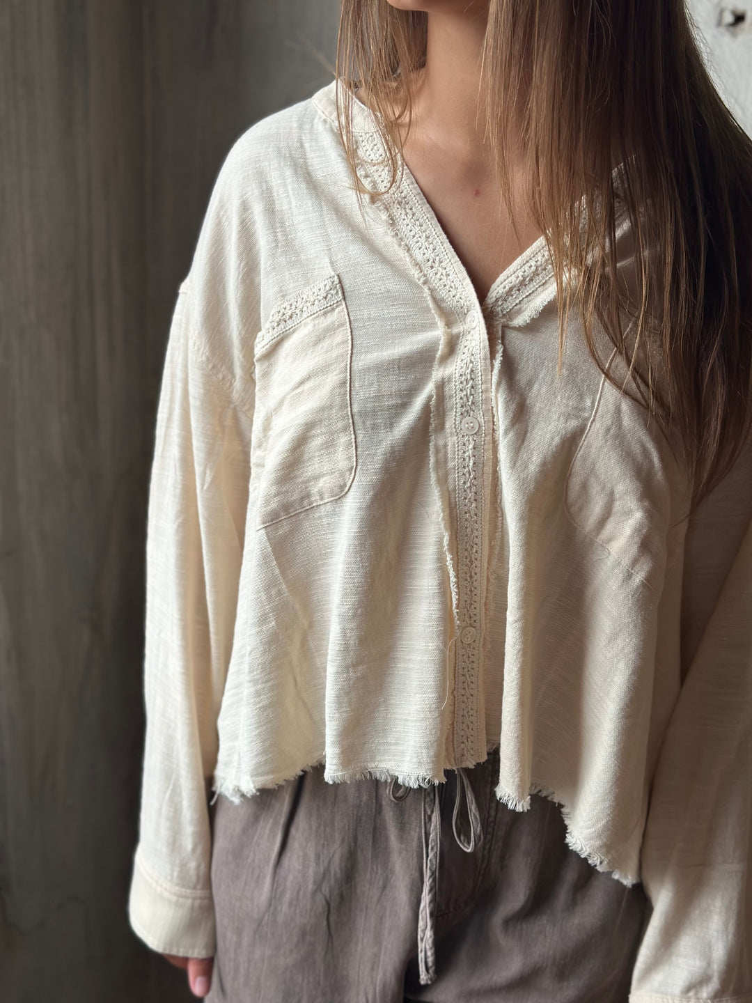 The Delia Lace Trim Top