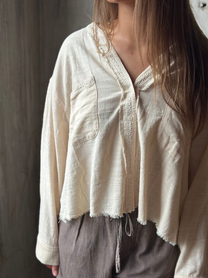 The Delia Lace Trim Top