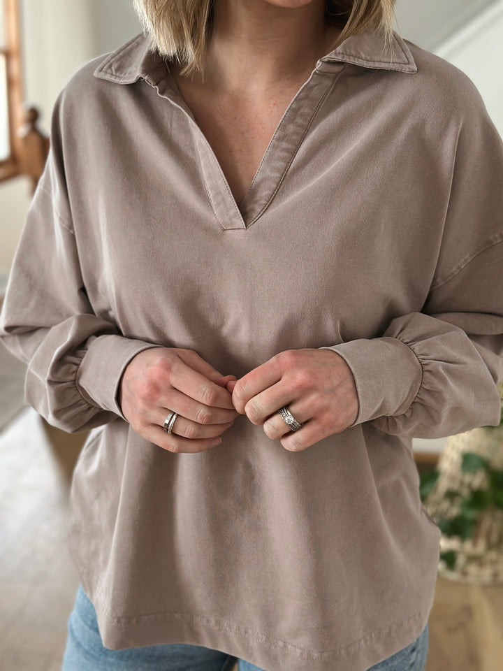 The Lived-In Collared Pullover