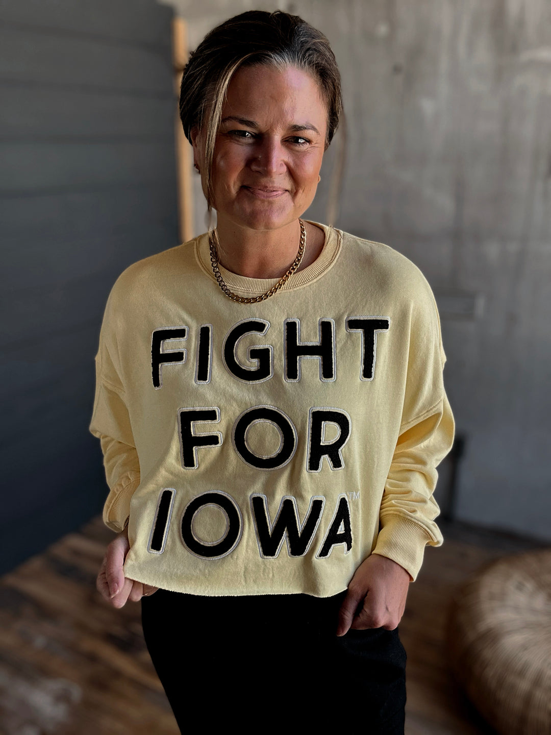 Iowa Perkins Chenille Cropped Longsleeve