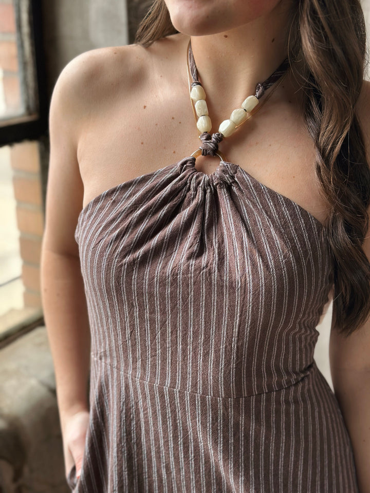 The Golden Hour Halter Dress