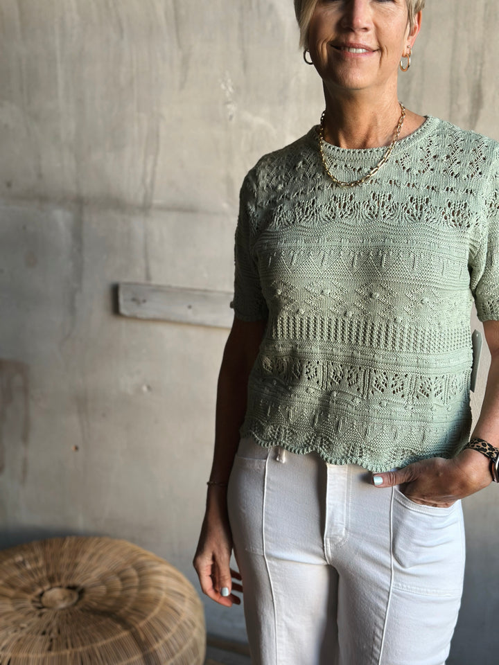 The Soft Pointelle Knit Top