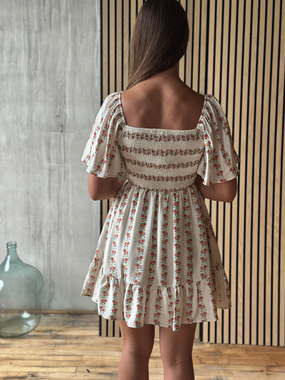 The Elara Bloom Mini Dress