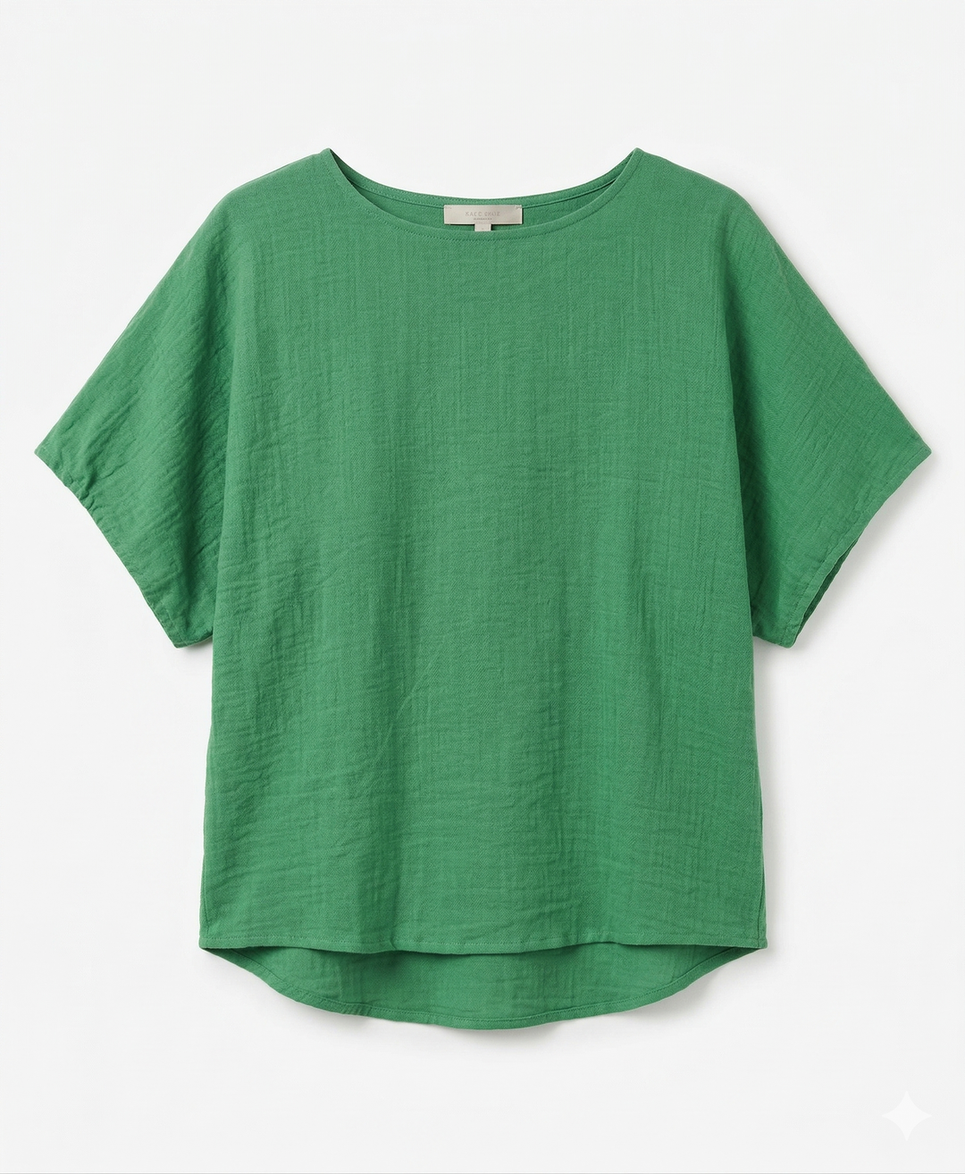 Green blouse on a white background