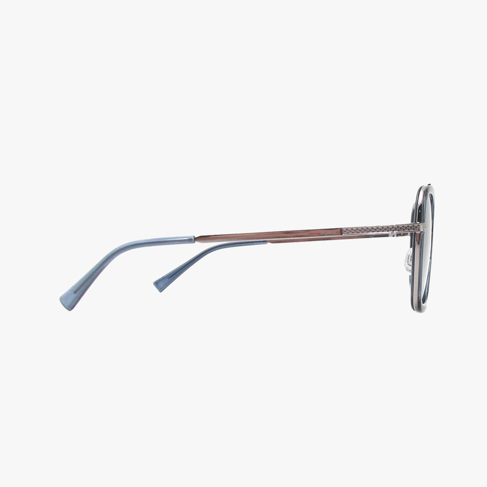 Eyeglasses with a thin frame on a white background