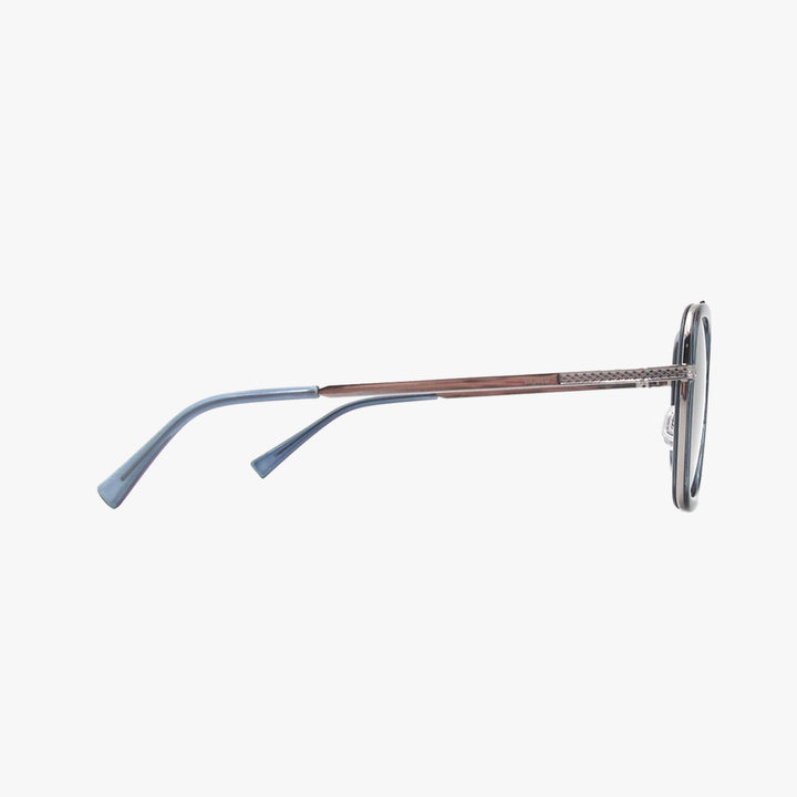 Eyeglasses with a thin frame on a white background