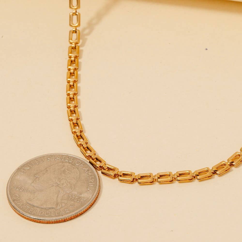 Stainless Steel Dainty Square Classic Chain Necklace