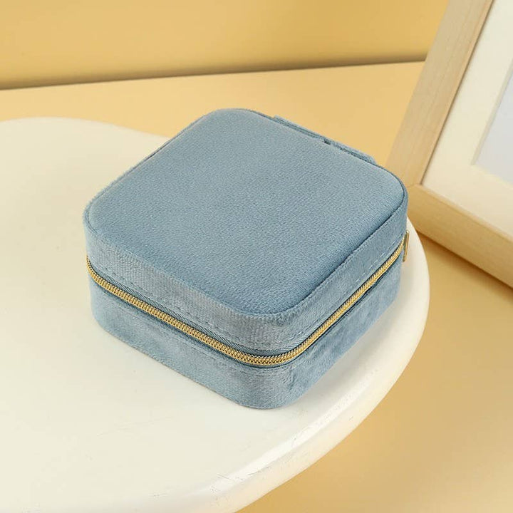 VELVET JEWELRY ORGANIZER TRAVEL CASE