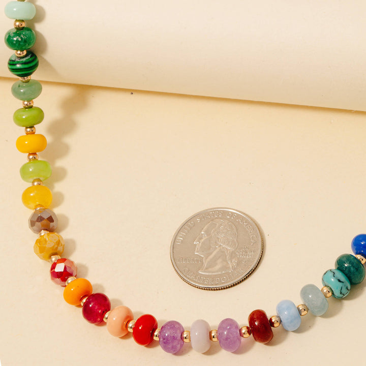 Round Stone Beaded Necklace