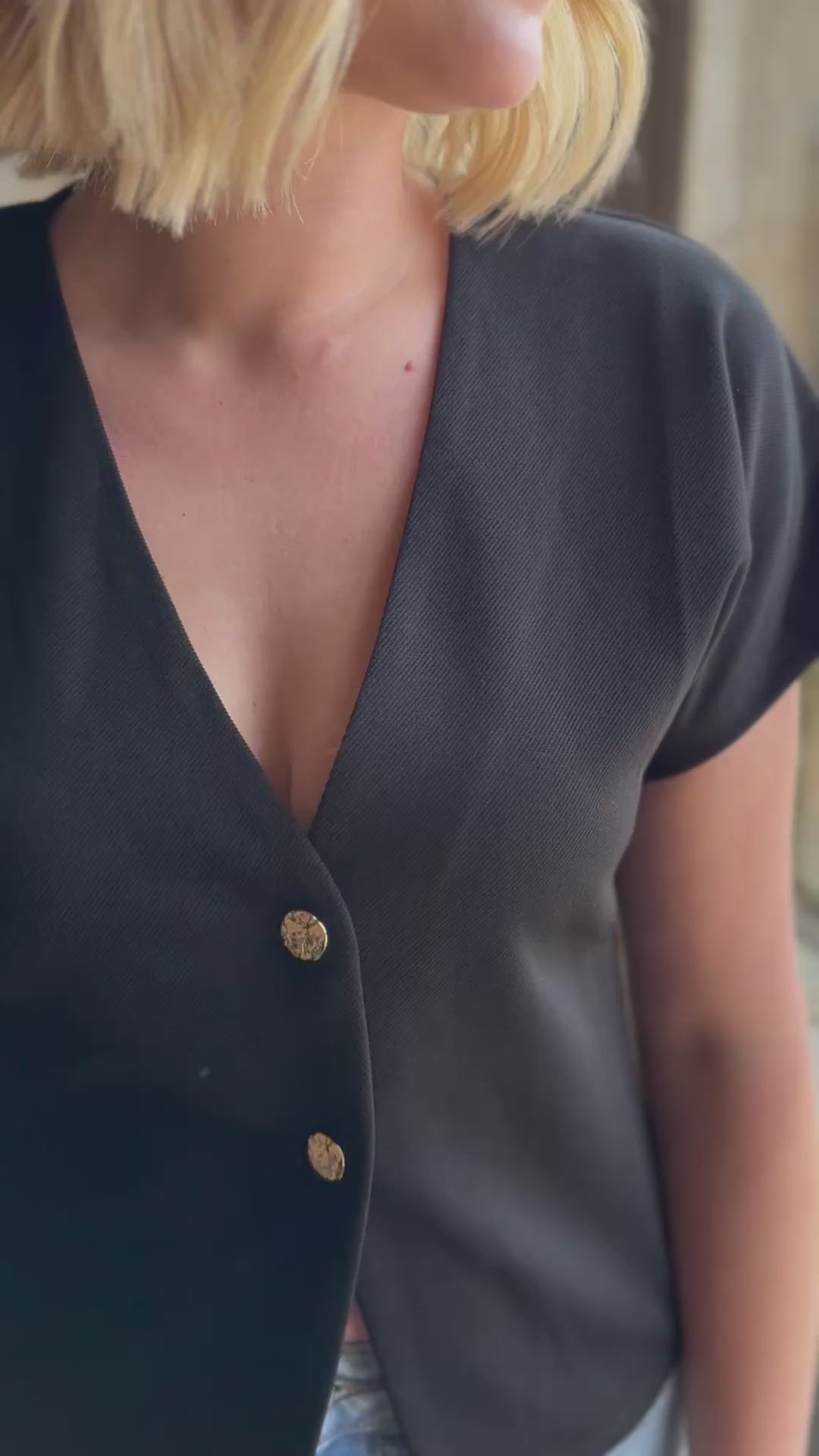 Semi V-Neck Top