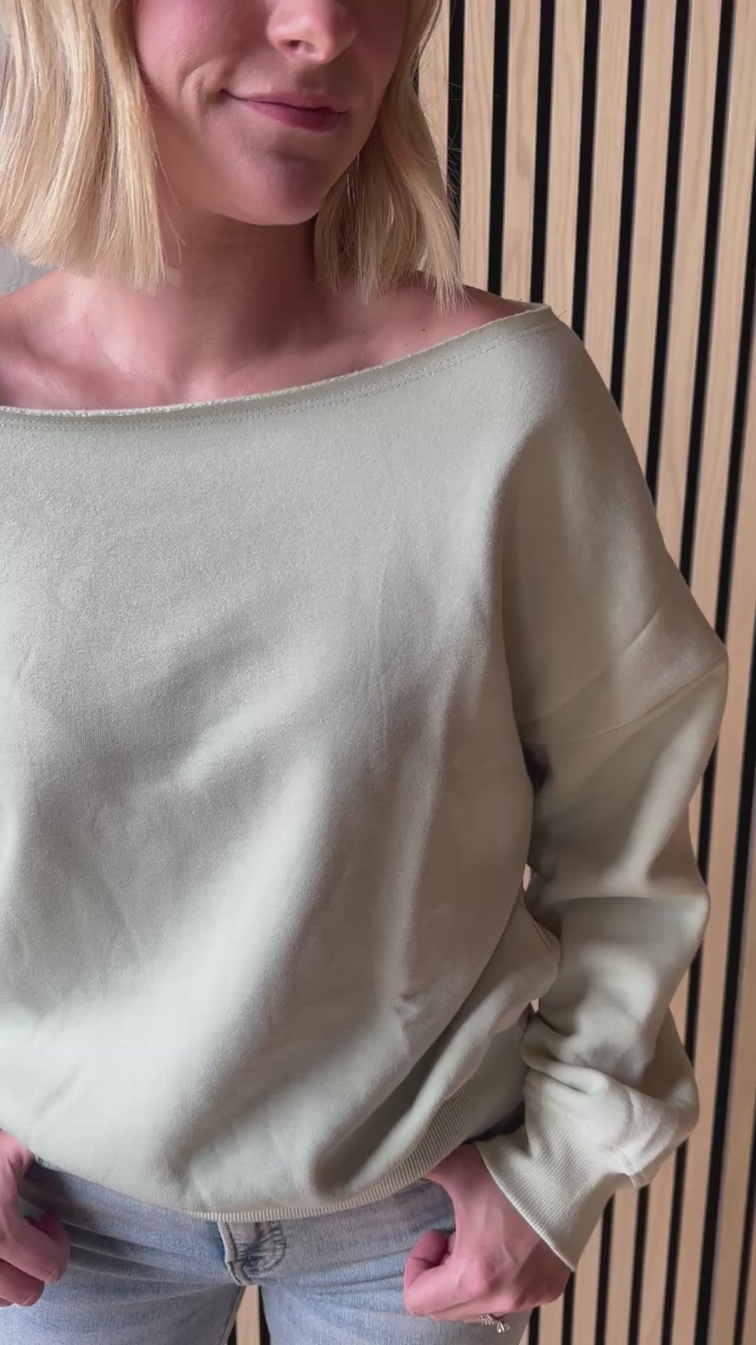 French Terry Off-the-Shoulder Top