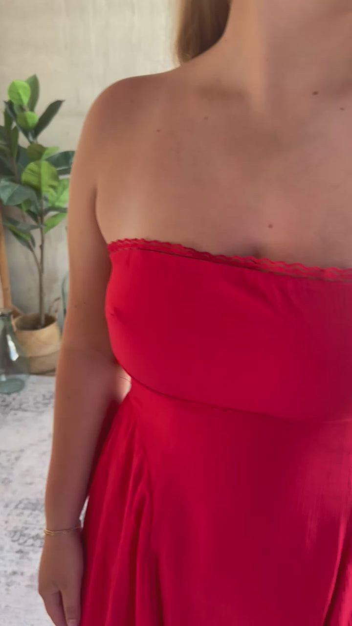 The Elara Red Midi