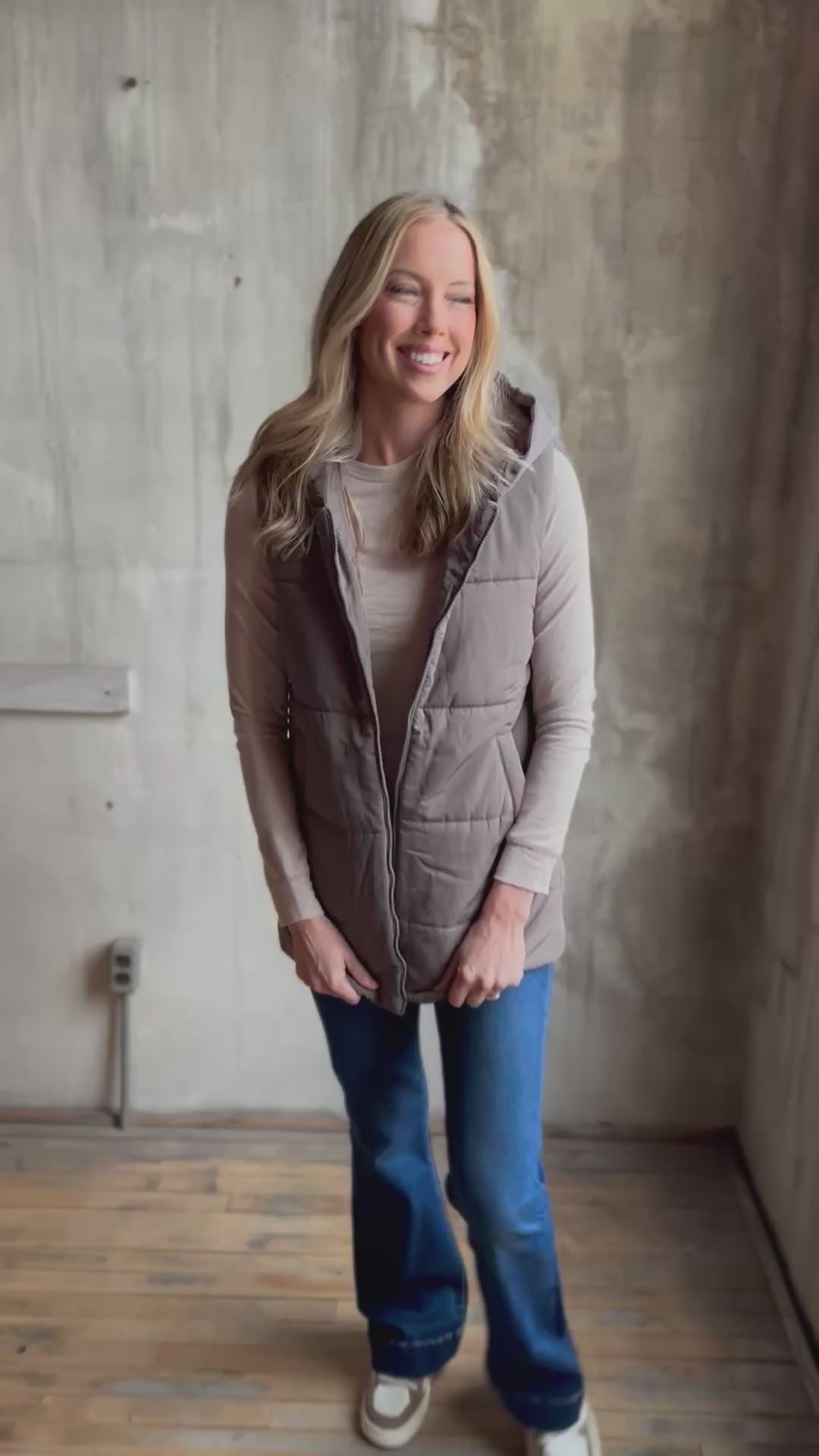 Hooded Duster Puffer Vest
