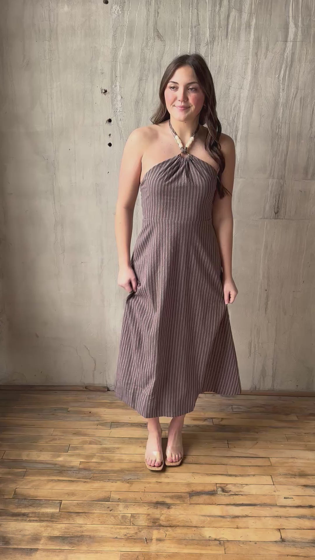 The Golden Hour Halter Dress